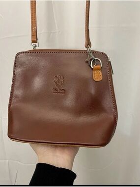 Vera Pelle Small Crossbody Brown Genuine Italian Leather